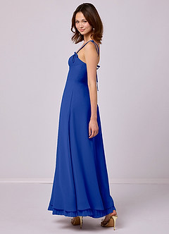 Barbie ♥ Azazie Bridesmaid Dresses Royal Blue A-Line Pleated Chiffon Dress image5