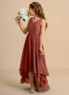 Azazie Kitten Junior Formal Flower Girl Klänningar Klä A-Line i Chiffong image5