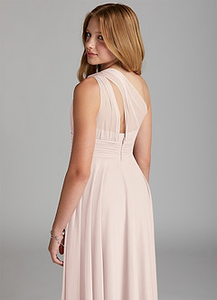 Azazie Charlize Junior Rose Petal A-Line Mesh Dress image5