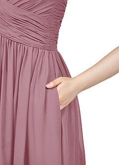 Azazie Angie Bridesmaid Dresses Vintage Mauve A-Line Corset Chiffon Dress image10