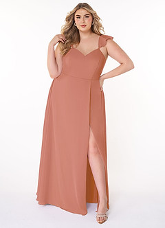 Azazie Everett Bridesmaid Dresses MAI TAI A-Line V-neck Ruched Chiffon Dress image6