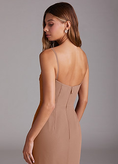 Azazie Saige Bridesmaid Dresses Champagne Rose A-Line Off the Shoulder Chiffon Convertible Dress image9