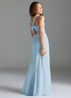 Azazie Rue Junior Sky Blue Mermaid Side Slit Chiffon Dress image5