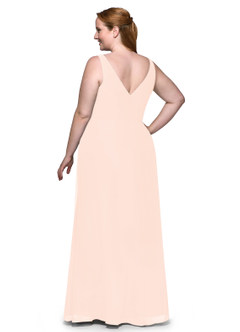 Azazie Nala Bridesmaid Dresses Pearl Pink A-Line Pleated Chiffon Dress image24