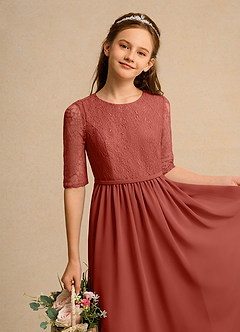 Azazie Pippin Junior Formal Flower Girl Klänningar Klä A-Line i Spets image3