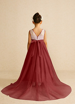 Azazie Tay Flower Girl Dresses Rust A-Line Sequins Tulle Dress image2