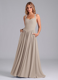 Azazie Francis Bridesmaid Dresses Frost A-Line Corset Chiffon Dress image1