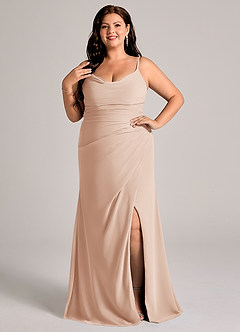 Azazie Deandra Bridesmaid Dresses English Rose Mermaid Pleated Chiffon Dress image7