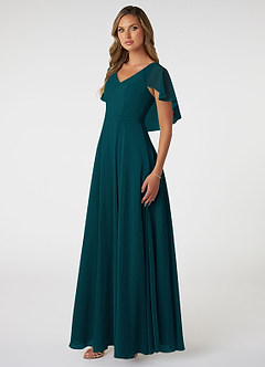 Azazie Jamie Bridesmaid Dresses Pine A-Line Chiffon Dress image3