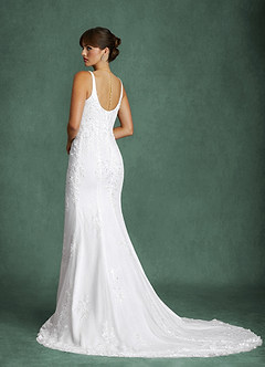 Azazie Harlow Wedding Dresses Diamond White Mermaid Lace Dress image7