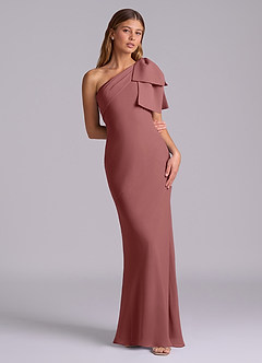 Azazie Yuanna Bridesmaid Dresses Amethyst Mermaid One Shoulder Chiffon Dress image3