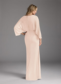 Azazie Ysabella Mother of the Bride Dresses Blushing Pink Mermaid Pleated Mesh Dress image5