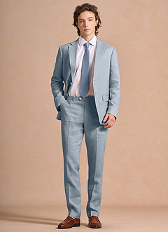 front Harrison Azul Polvoriento Traje 100% lino