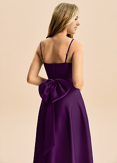 Azazie Rumi Junior Linia A Pofałdowany Satyna elastyczna Długość podłogi Młodsza druhna Sukienka image6