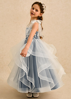 Azazie Zoey Flower Girl Dresses Neptune Ball-Gown Lace Tulle Dress image4