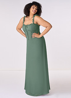 Barbie ♥ Azazie Bridesmaid Dresses Eucalyptus A-Line Sweetheart Neckline Chiffon Dress image8