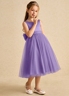 Azazie Winnie vestidos de niña de las flores Vestido de Tahití de Tul de Princesa con Lazo image6