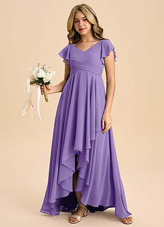 Azazie Caria Junior Tahiti A-Line Pleated Chiffon Dress image6