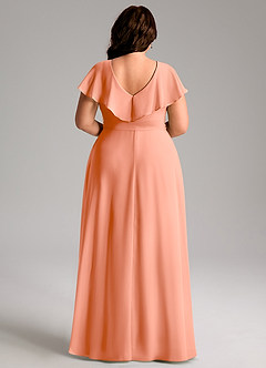 Azazie Lainey Bridesmaid Dresses Sunset A-Line with Pockets Chiffon Dress image2