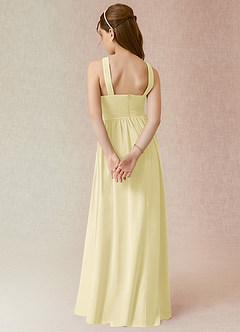 Azazie Jiya Junior Linia A Pofałdowany Szyfon Długość podłogi Młodsza druhna Sukienka image2