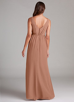Azazie Tanicia Robes de demoiselle d'honneur Robe Trapèze en Mousseline de soie Plissée Bronze image7