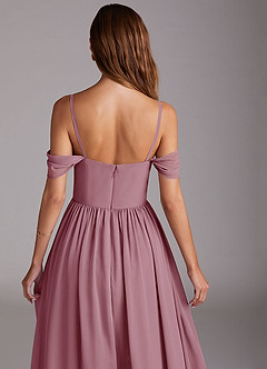 Azazie Calianna Bridesmaid Dresses Vintage Mauve A-Line Off the Shoulder Chiffon Convertible Dress image9