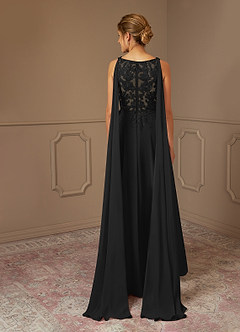 Azazie Joules Mother of the Bride Dresses Black A-Line Sequins Chiffon Dress image2