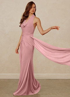 Christian Siriano Bridal for Azazie 1018 Venta Final Vestido de Cabernet de Malla de Corte Recto con Plisado image6