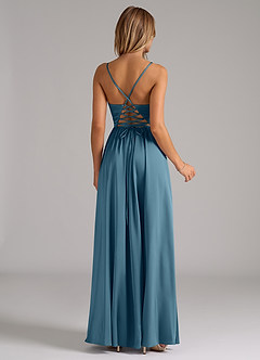 Azazie Aaida Bridesmaid Dresses Bermuda A-Line Corset Stretch Satin Dress image6