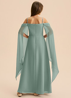 Azazie Moana Junior Silver Sage A-Line Pleated Chiffon Dress image5