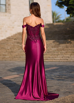 Opulence Burgundy Floral Corset Prom Dress image2