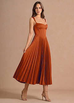 Robe Mi-Longue Rouille Avenelle image2
