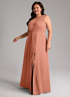 Azazie Phaedra Bridesmaid Dresses MAI TAI A-Line One Shoulder Chiffon Dress image14