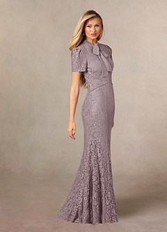 Azazie Carleannia Mother of the Bride Dresses Dusk Mermaid Lace Chiffon Dress image3