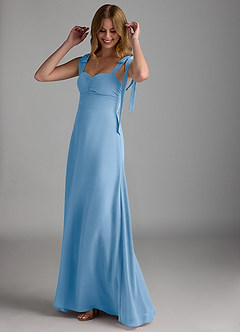 Azazie Lizet Final Sale Pine A-Line Sweetheart Neckline Chiffon Dress image1