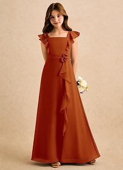 Azazie Soso Girls Formal Flower Girl Klänningar Klänning A-Line i Chiffong Plisserad image5