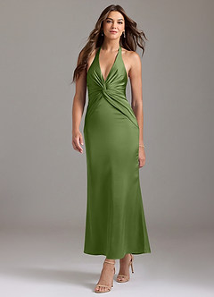 Azazie Valerie Bridesmaid Dresses Juniper Mermaid Pleated Stretch Satin Dress image3