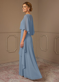 Azazie Bowie Mother of the Bride Dresses Dusty Blue A-Line Chiffon Dress image3