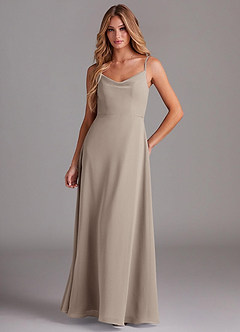 Azazie Daenerys Bridesmaid Dresses Frost A-Line Cowl Chiffon Dress image1