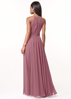 Azazie Cherish Bridesmaid Dresses Vintage Mauve A-Line Pleated Chiffon Dress image2