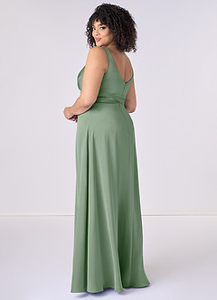 Barbie ♥ Azazie Bridesmaid Dresses V-Neck Empire Dropwaist Stretch Satin A-Line Dress image7