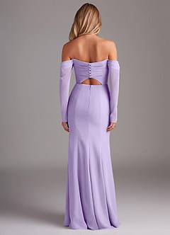 Azazie Hallie Bridesmaid Dresses Lilac Mermaid Long Sleeve Chiffon Dress image8