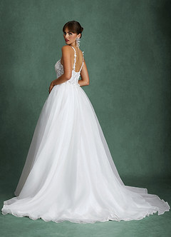Azazie Gabrielle Wedding Dresses Diamond White Ball-Gown Tulle Dress image2