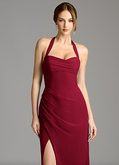Azazie Serenity Bridesmaid Dresses Burgundy Mermaid Sweetheart Neckline Chiffon Dress image6
