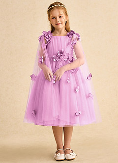 Azazie Staria vestidos de niña de las flores Vestido de Rosa Caramelo de Tul de Princesa con Volante image3