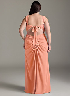 Azazie Jesaphine Bridesmaid Dresses Sunset Sheath Bow Chiffon Dress image9