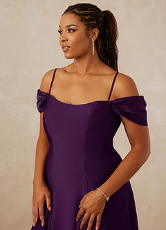 Christian Siriano Bridal for Azazie 1002 Bridesmaid Dresses Grape A-Line Off the Shoulder Stretch Satin Convertible Dress image9