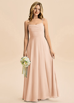 Azazie Bear Junior English Rose A-Line Pleated Chiffon Dress image1