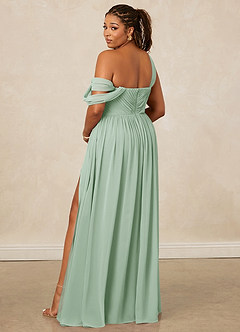 Christian Siriano Bridal for Azazie 1014 Bridesmaid Dresses Agave A-Line Off the Shoulder Chiffon Dress image11