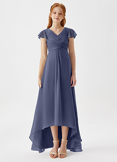 Azazie Breanne Junior Stormy A-Line Chiffon Dress image6